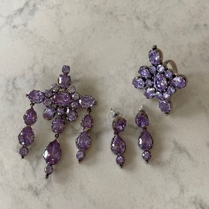 Silver and crystal jewelry set